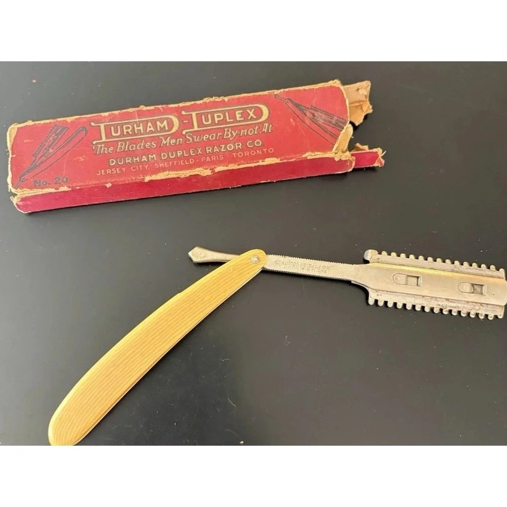 Antique Durham Duplex No. 20 Safety Straight Razor with Original Box